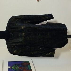 ESCADA Vintage 90s Velvet Metallic Collarless Jacket 40